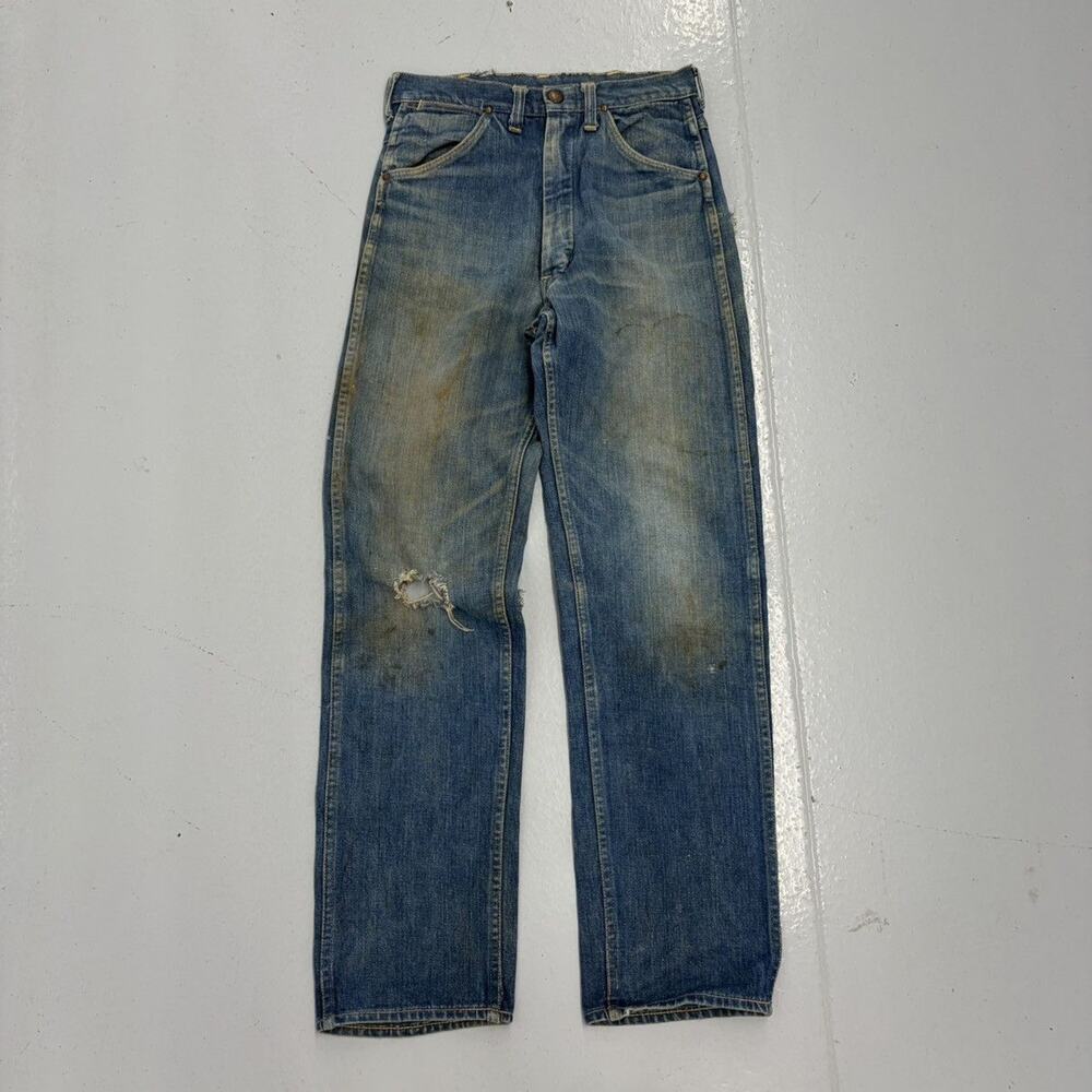 Vintage 50s Twister Blue Straight Leg Distressed Jeans 26x30